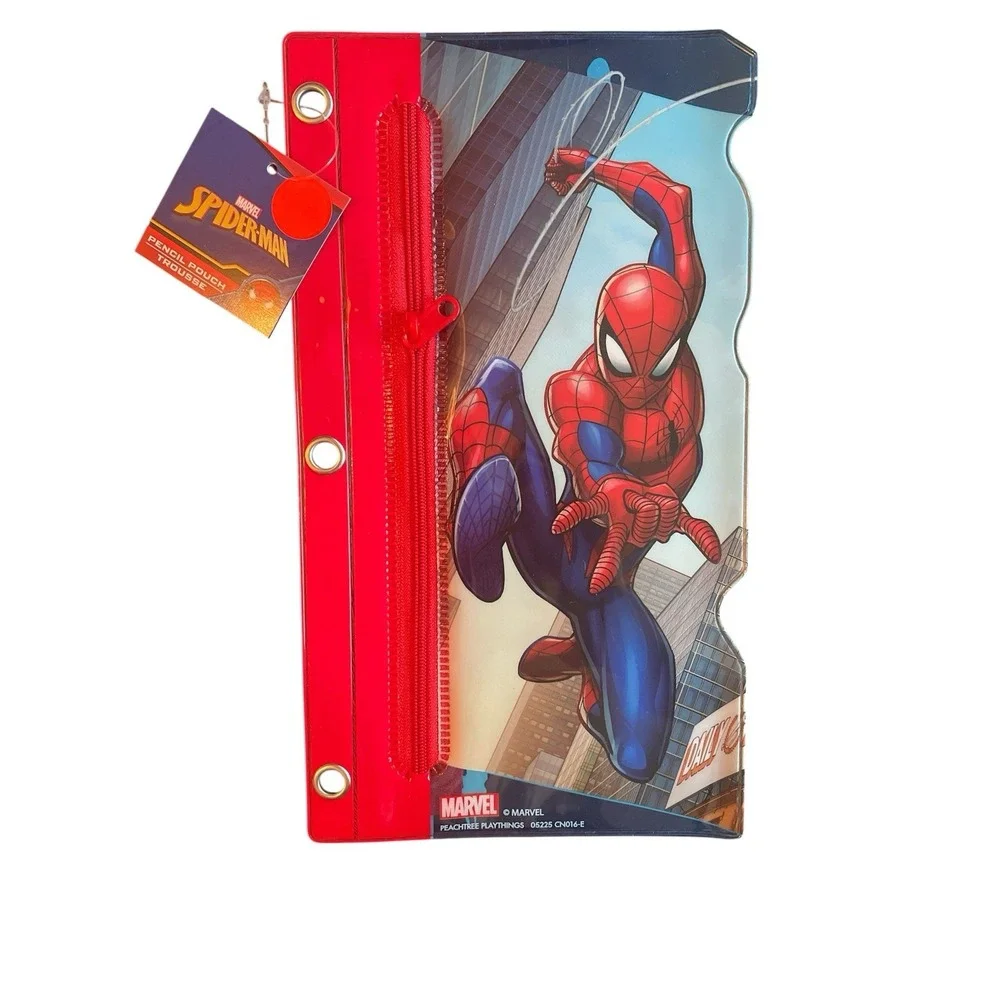 Marvel Spiderman Pencil Pouch Plastic with Zipper Closure NWT